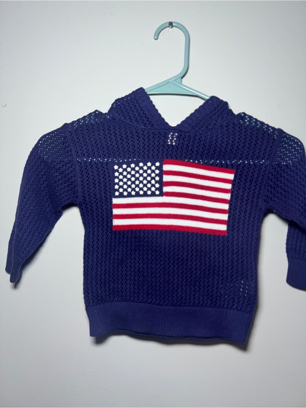 Cat & Jack‎ Navy Hooded Sweater with Flag Patch